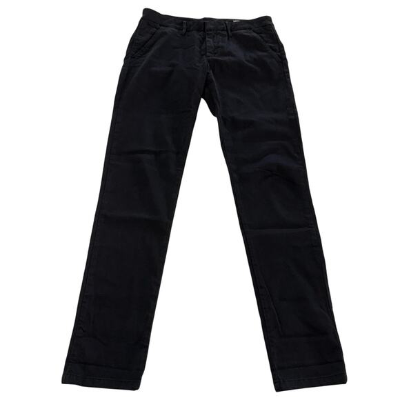 Anthropologie Reiko Pants Women 25 Black Sandy 2 Basic Stretch Slim Straight Leg - Picture 1 of 9